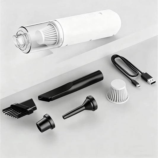 Mini Handheld Vacuum Cleaner Car Use Wireless Charging High Power Portable Fungus Eliminator for Home and Car Interior Cleaning