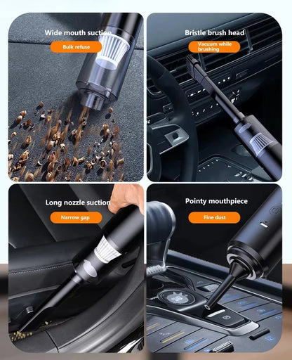 Mini Handheld Vacuum Cleaner Car Use Wireless Charging High Power Portable Fungus Eliminator for Home and Car Interior Cleaning