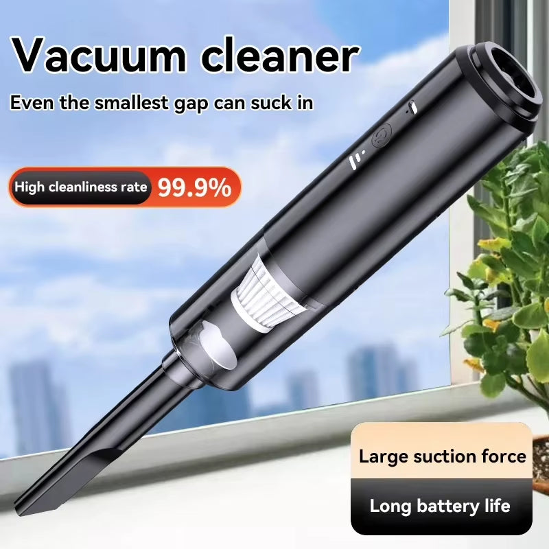 Mini Handheld Vacuum Cleaner Car Use Wireless Charging High Power Portable Fungus Eliminator for Home and Car Interior Cleaning