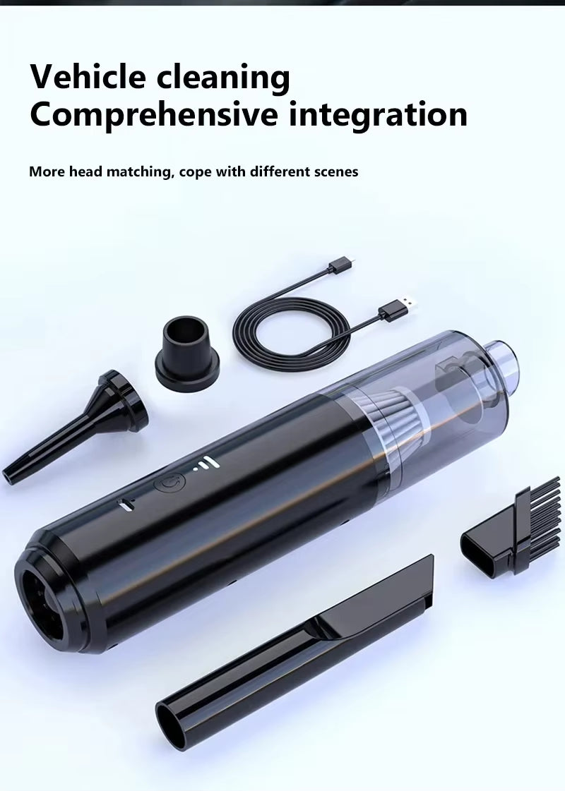 Mini Handheld Vacuum Cleaner Car Use Wireless Charging High Power Portable Fungus Eliminator for Home and Car Interior Cleaning