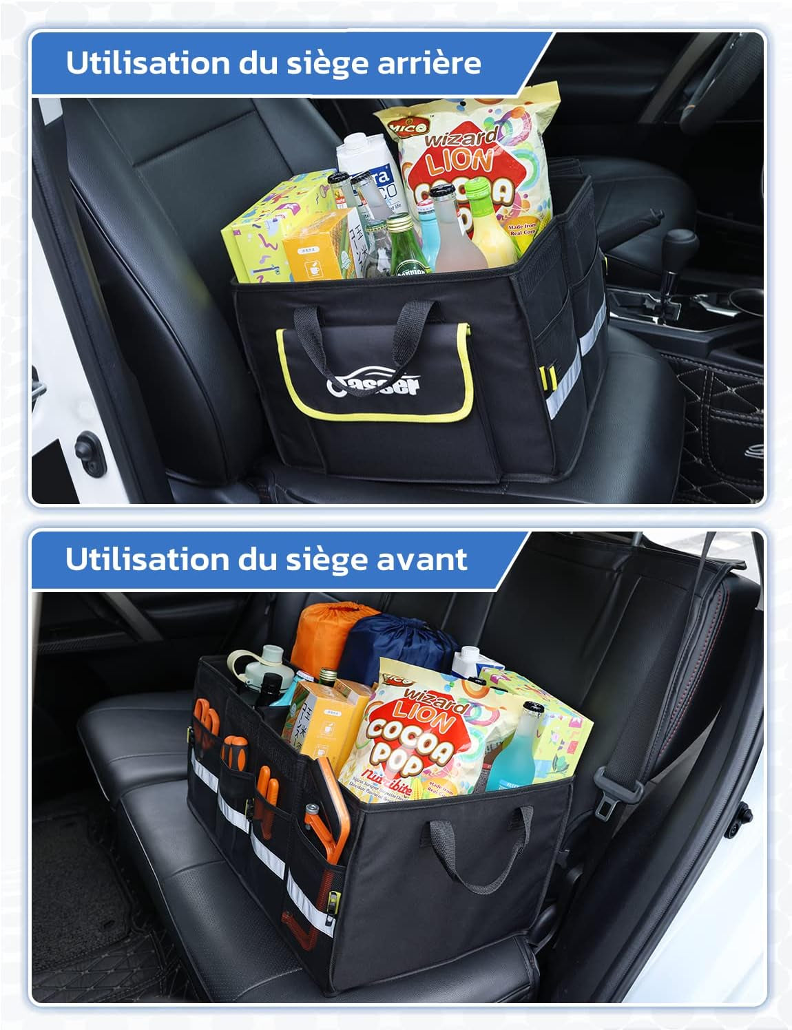 Rangement Coffre De Voiture 55L Oxford 600D Support 30KG Pliable